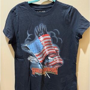 3/$14 NWT Women’s Harley Davidson size L American Eagle front, solid black back.